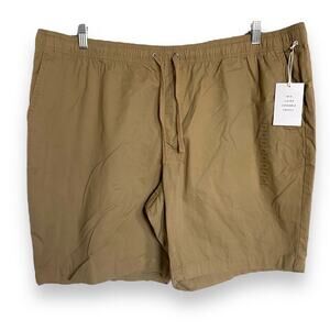 5/$35    Free Assembly Mens Shorts Sz XXL Khaki Elastic Waist Pockets Cotton NEW
